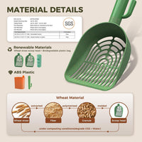 Cactus Cat Litter Scoop with Holder, 2 Replaceable Shovels - Cactus Green / Litter Scoop with 1 Trash Bag - image 3