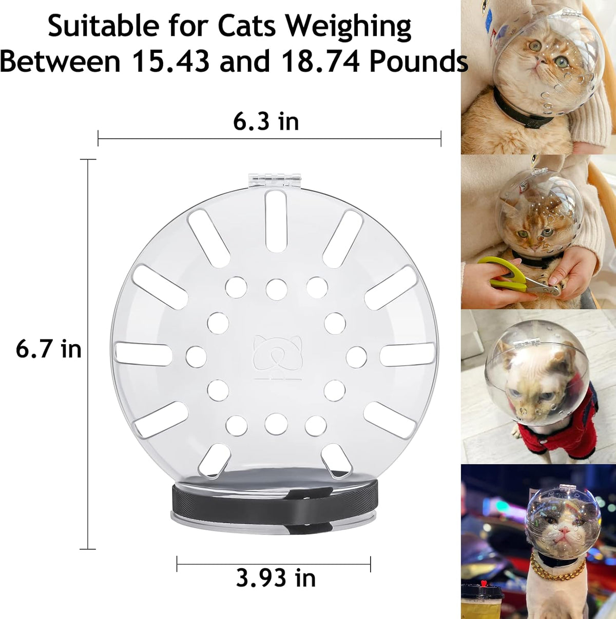Cat Transparent Muzzle with Breathable Hood - XL - image 3
