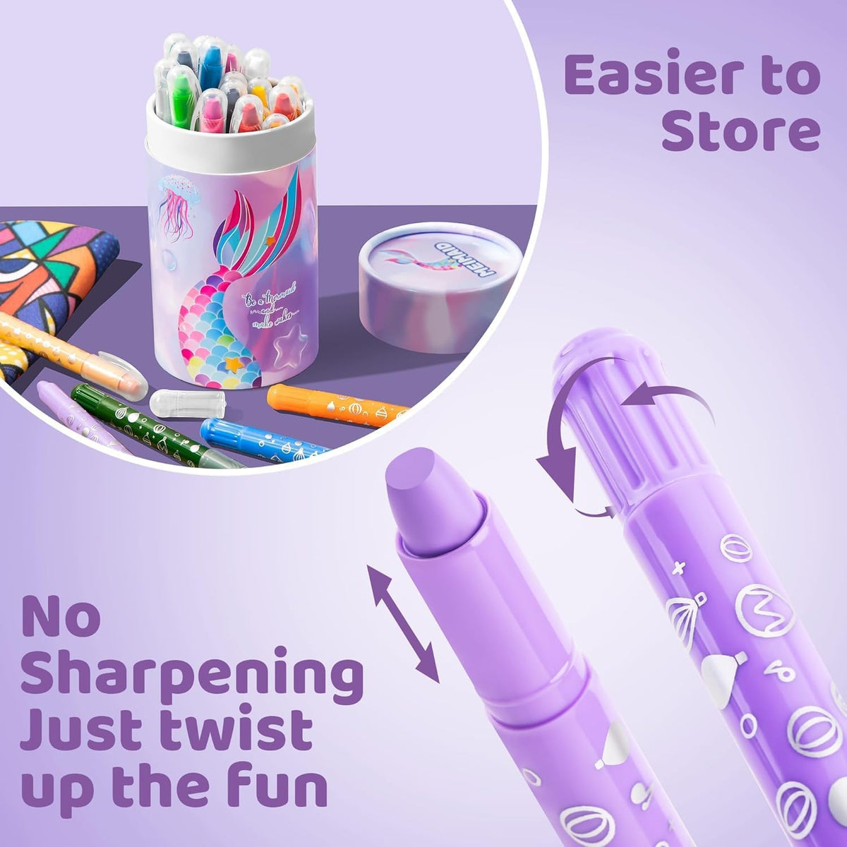 DreamyCandy 24 twistable washable gel crayons for toddlers in a unicorn holder - view 11
