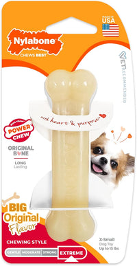 Nylabone Power Chew Original Bone Dog Chew Toys - Original / X-Small