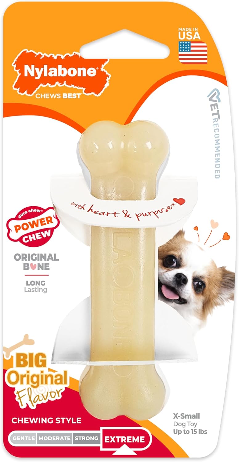 Nylabone Power Chew Original Bone Dog Chew Toys - Original / X-Small