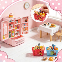 164Pcs Mini Shopping Cart Basket Miniature Food Drink Toy Supermarket - image 4