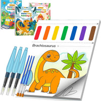 TECJOE 3 Pack Paint with Water Books - Traffic & Princess & Dinosaur