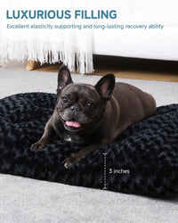 KSIIA Washable Dog Bed Medium Size Dog Crate Bed Plush Pet Mat - Black / 23.0"L x 18.0"W x 3.0"Th - image 3