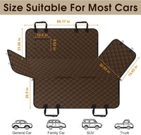 Waterproof Dog Car Seat Cover for Back Seat, Pet Hammock, L - Coffee,Black / Large,Standard - image 2
