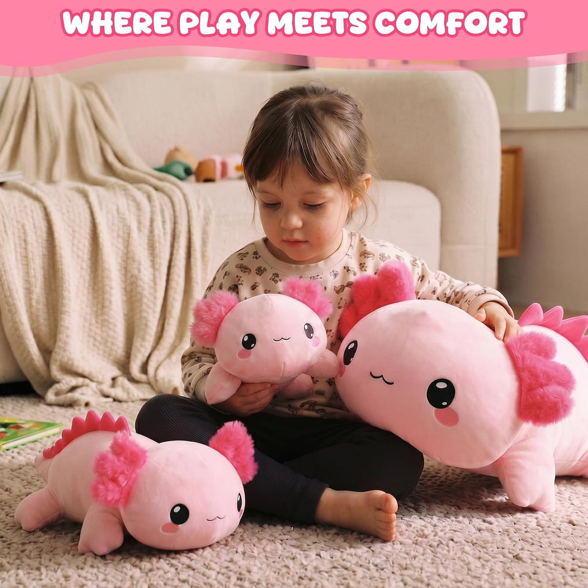 TOYSYM Weighted Stuffed Animals - Axolotl / Small - image 3