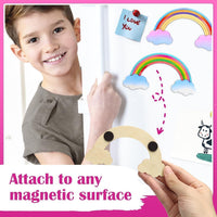 BOIKOKY 12-pack rainbow painting party favor kits with wooden rainbow magnets - view 7