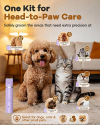 Veeconn 4 in 1 Dog Clippers Grooming Kit with Paw Hair Trimmer - Purple - image 2