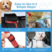 3 Pack Small Dog Belt for Car - Red & Black & Purple - image 4