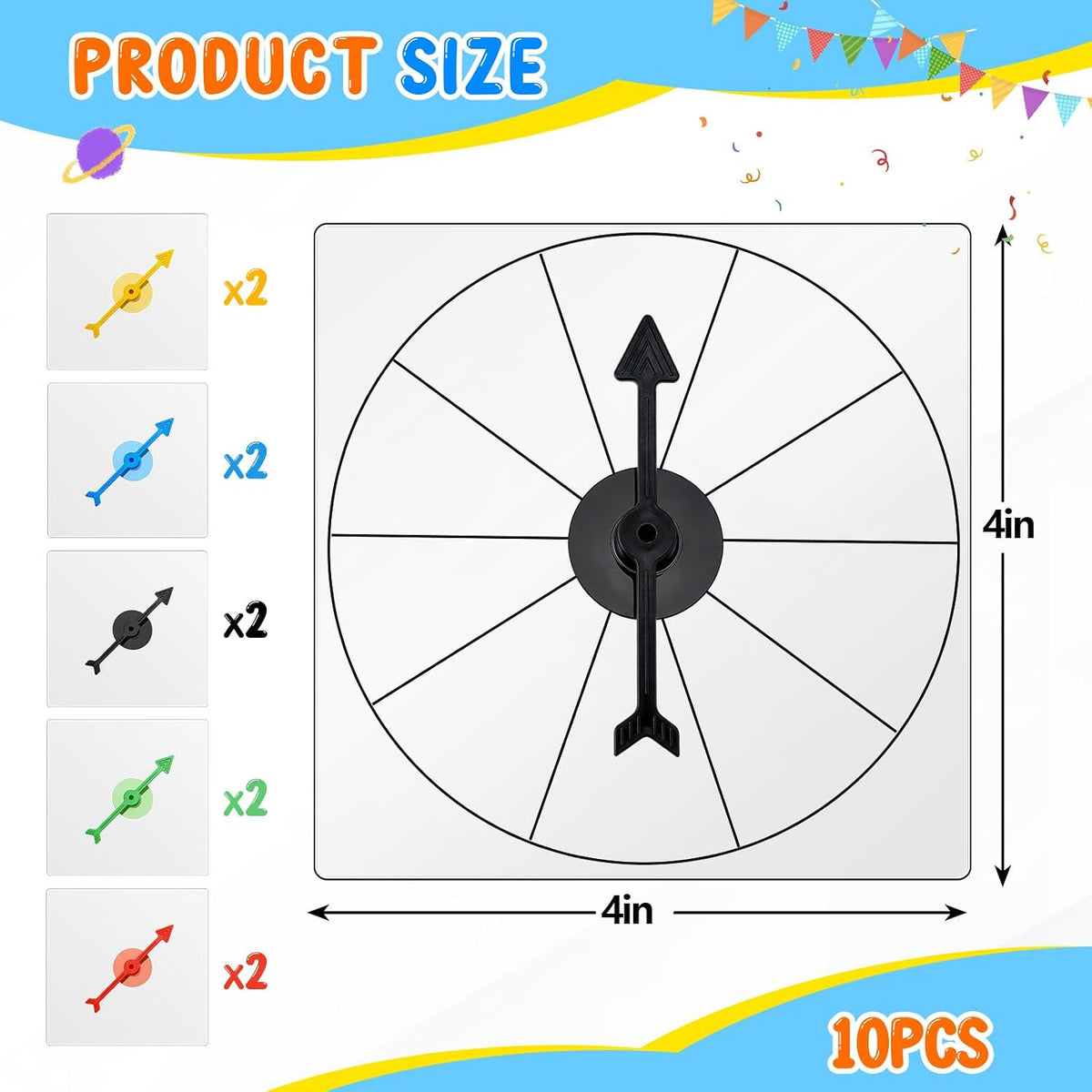 Gejoy 10 Pack Transparent Spinners Bulk for Classroom Clear Spinners - Multicolor / 20 - image 2