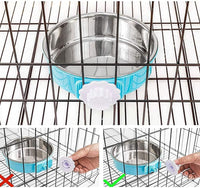 Stainless Steel Removable Pet Food Bowl - (Round) Pink/Blue / 2 - image 4
