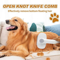 TemApex 2-in-1 Self Cleaning Shedding Brush & Dematting Comb for Long Haired Cats and Dogs, Pet Grooming Deshedding Brush for Dog and Cat Removes Loose Fur & Tangles
