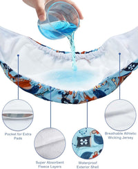 CuteBone Dog Diapers Male 4 Pack Puppy Wraps Reusable Doggie Belly - Puppy Pals / L(17"-21") - image 3
