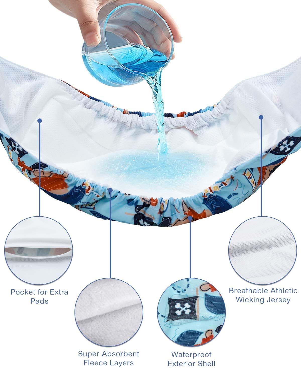 CuteBone Dog Diapers Male 4 Pack Puppy Wraps Reusable Doggie Belly - Puppy Pals / L(17"-21") - image 3