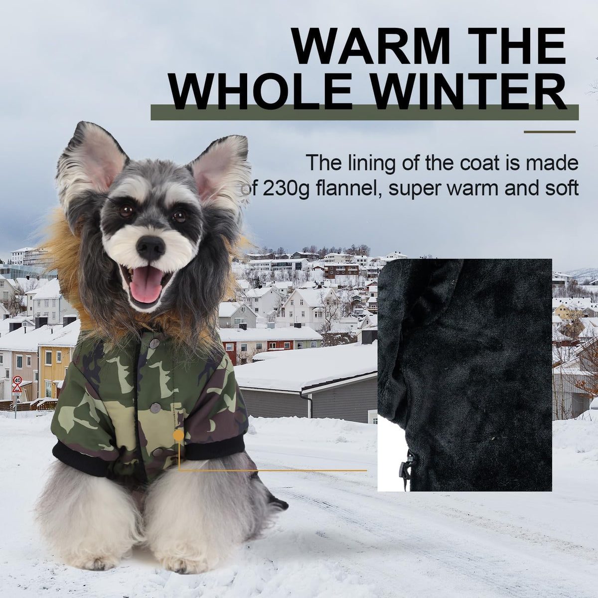 Small Dog Coats, Waterproof - 2XL(Chest 25.5") / Green Camo - image 2