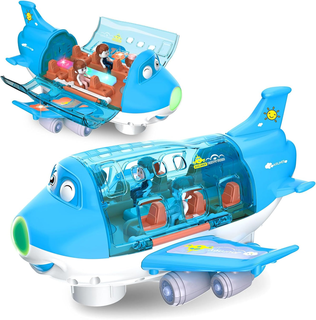 Ynybusi electric airplane toy for toddlers in pink with passengers, flight attendants and lights - view 2