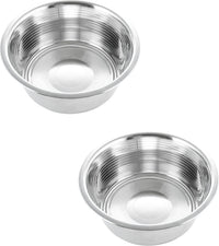 Pet Feeder Stainless Steel Dog Bowls Replacement 8" Diameter 2-Pack – Essentials for Dogs - 2.5 cup (Standard) / Double Pack