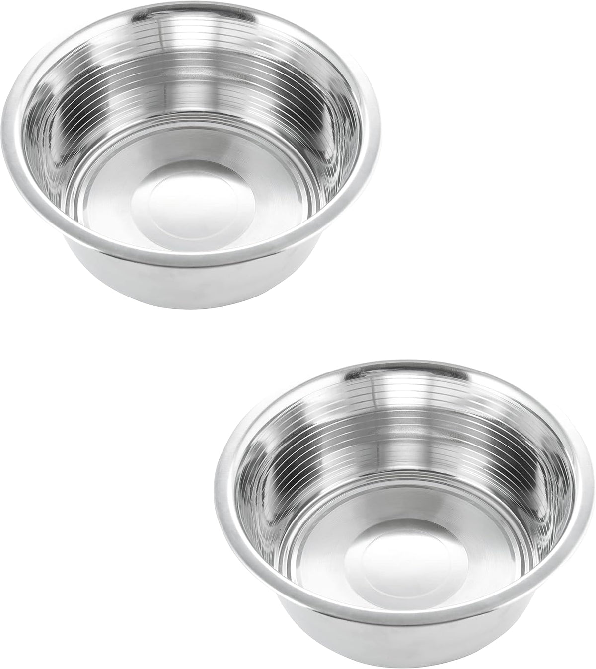 Pet Feeder Stainless Steel Dog Bowls Replacement 8" Diameter 2-Pack – Essentials for Dogs - 2.5 cup (Standard) / Double Pack