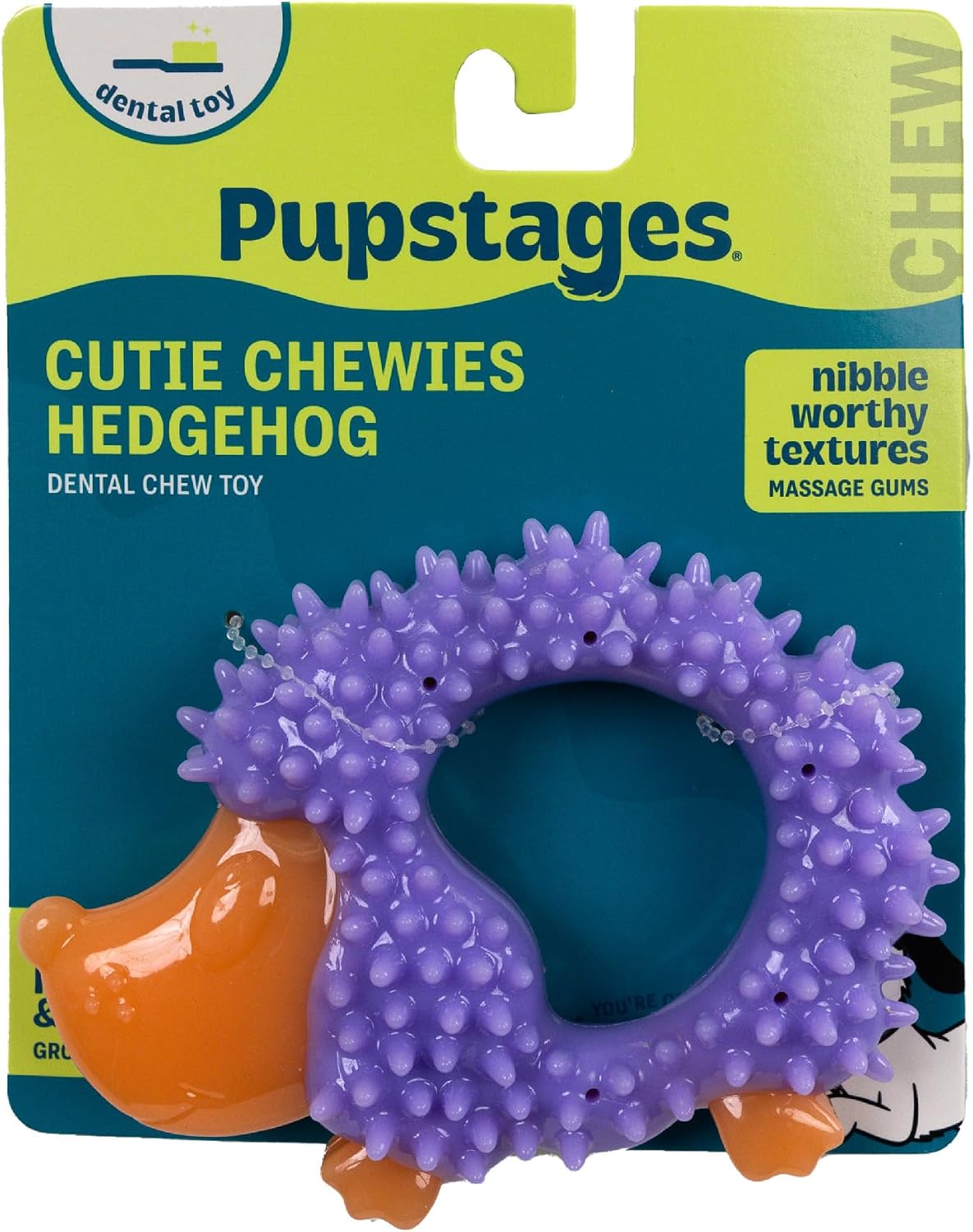 Cool Teething Stick Dental Dog Chew Toy, Soak & Freeze, 8.5" – Essentials for Dogs - Hedgehog - image 2