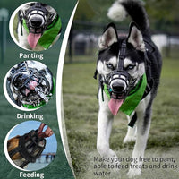 BARKLESS Dog Muzzle, Silicone Basket Muzzle for Small Medium Large Dogs, Soft Cage Mouth Cover Prevent Biting Chewing, Allow Drinking Panting, Suitable for German Shepherd
