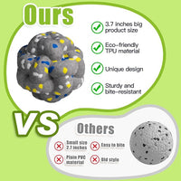 Upgrade Dog Balls Interactive Toys for Aggressive Chewers, Indestructible Tennis Durable Bouncy for Fetch Game, Lightweight Floating, Grey