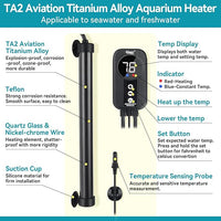 hygger Marine Aquarium Heater 200W,Titanium Heater with Digital LED Controller & Temperature Probe,Submersible Fish Tank Heater with Temperature Calibration,for Saltwater Freshwater Tank 30-40Gallon