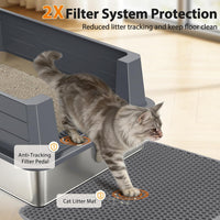 FURTIME Stainless Steel Cat Litter Box - Grey / XXX-Large - image 3