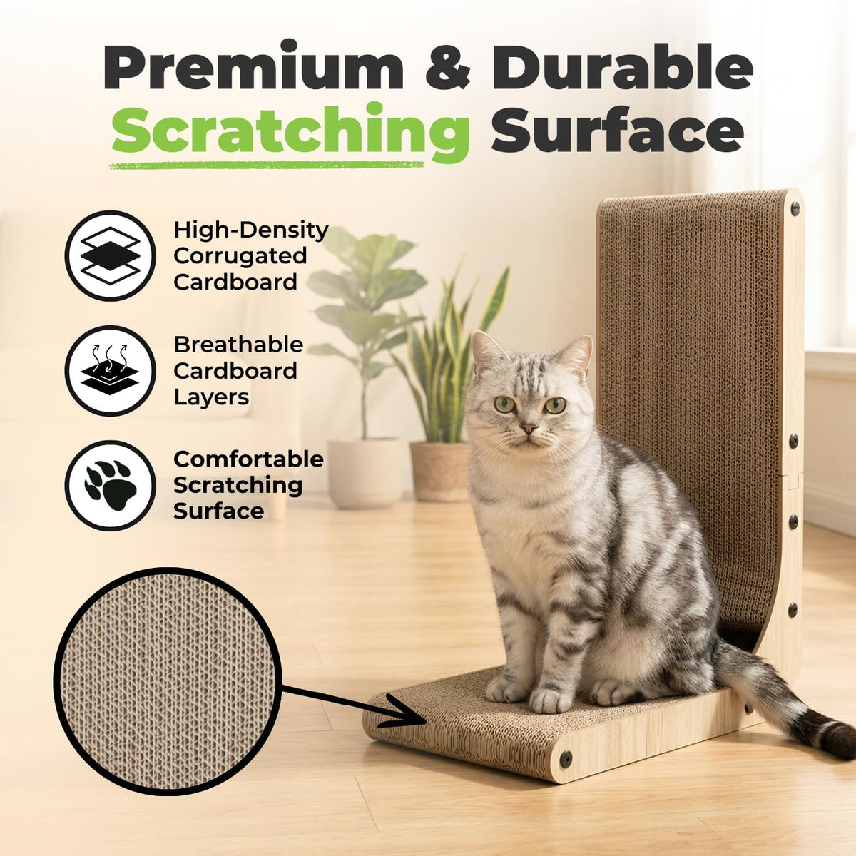 Catify Spin n' Scratch Cat Scratch Pad Refill, Round - L-Shape - H: 19" - image 3