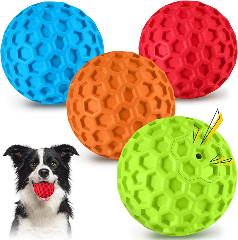 havit Indestructible Squeaky Dog Balls for Aggressive Chewers - 4 Colors