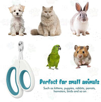 Cat Nail Clipper, Durable Stainless Steel Cat Nail Trimmer with Sharp Blade and Anti-Slip Handle, Professional Small Animal Claw Clippers for Cats Kittens Dogs Rabbits Guinea Pigs