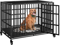 48 Inch Heavy Duty Dog Crate with Wheels - 47.2"L x 30.7"W x 30.8"H