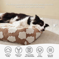 JOEJOY Cute Dog Bed Medium Size Dog - Cozy Clouds Brown / M (30"x24"x8") - image 2
