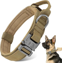 Tactical Dog Collar - Dog Collar with Control Handle for Medium Large Dogs – Essentials for Dogs - Brown / L