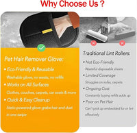 2 pcs Electrostatic Gloves Pet Hair Removal, 2025 Pet Hair Remover Glove,Cat Grooming Gloves,Reusable Pet Hair Remover Tool for Clothing, Couch, Carpet, Car Seat (2 pcs)