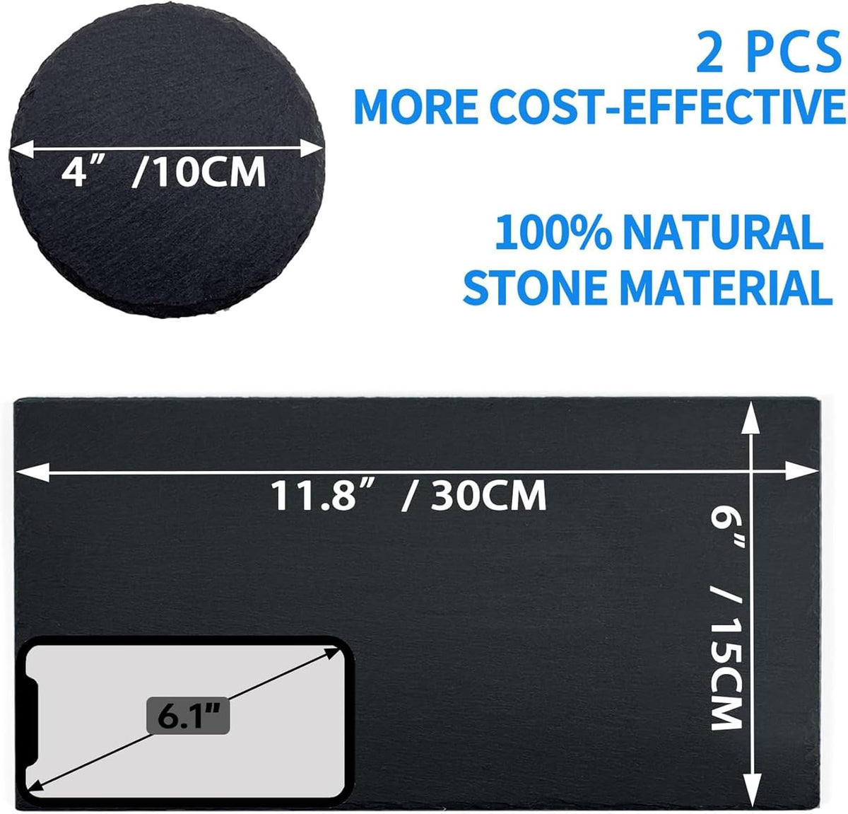 Reptile Basking Platform 6 × 6", Extra Large Reptile Slate - 11.8 × 6 IN + 4 IN - image 2