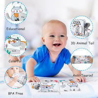 Vicloon Baby Soft Cloth Books - Gray and White Elephant - image 4
