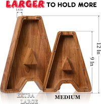 Ladenk Wooden Letter Piggy Bank - A / Initial-12" - image 2