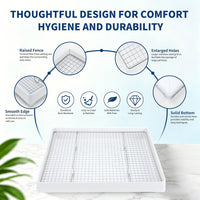 FHTONGE Extra Large Rabbit Litter Box Training Tray with Large Steel - 22x18x3"(58x46x9cm) / 0.6" Stee Grids + 0.4" PP Grids - image 4