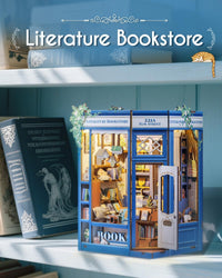 Cutefun Book Nook Kit - DIY Miniature Dollhouse Kit for Adults and Teens – Fun for Kids & Family - Literature Bookstore - image 3