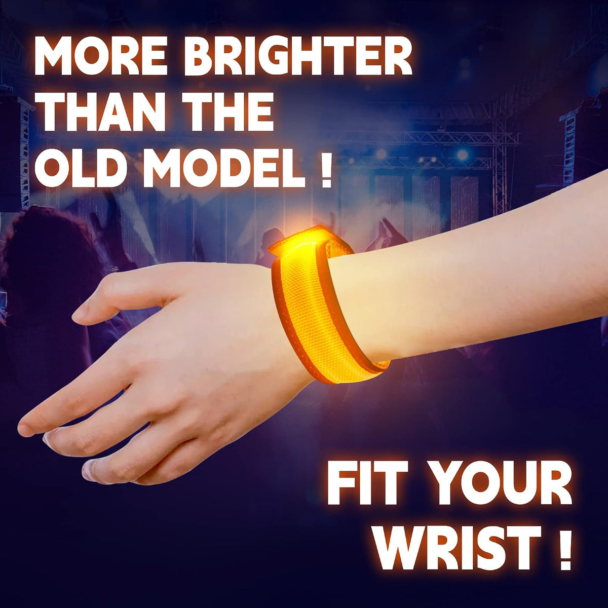 KIRALUMI 8 Pack LED Light Up Bracelets, 3 Modes - Orange - 8 PCS - image 3