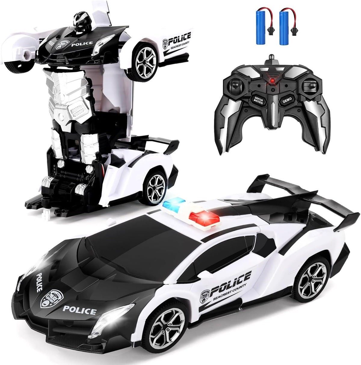 Blackma Transform Rc Cars for Boys 4-7 8-12 - White