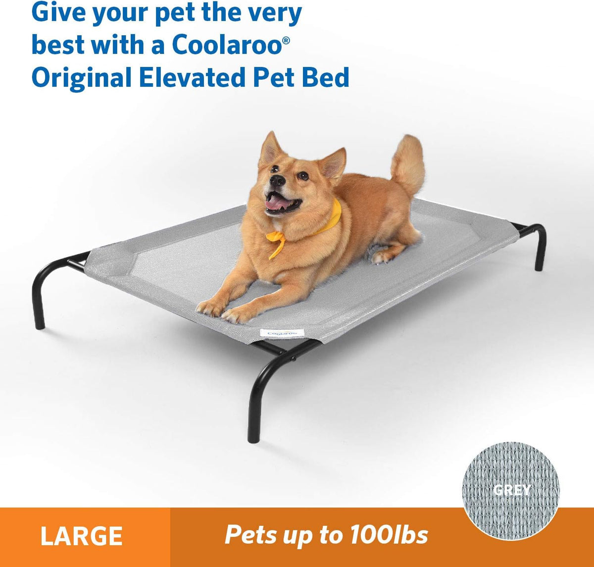 Coolaroo Original Elevated Dog Bed - Large Dog Bed / Grey (Pack of 1) - image 2