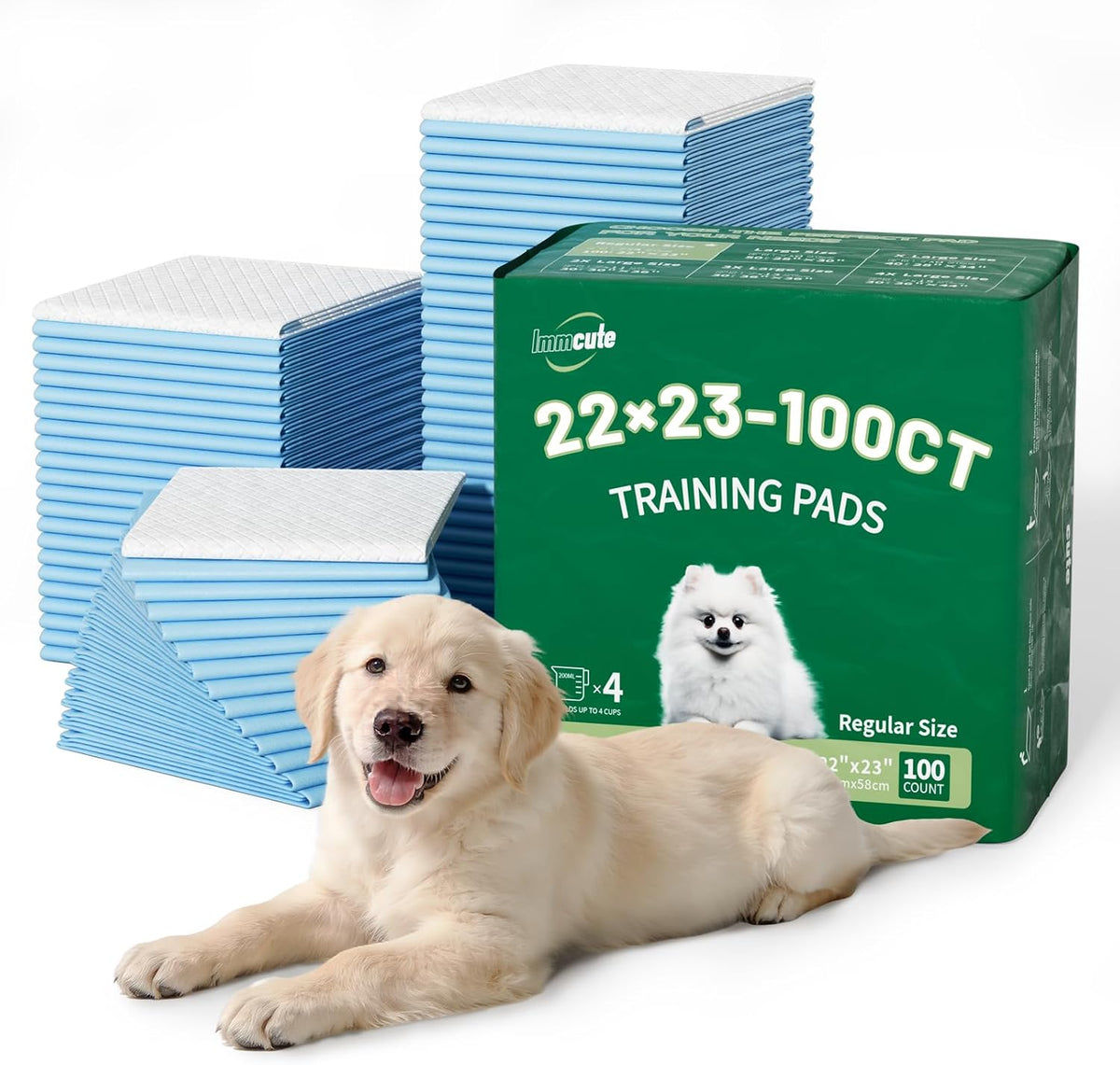 100 Count Premium Puppy Pads, 22"x23" Dog Pee Pads - 22" x 23" (100 Count)