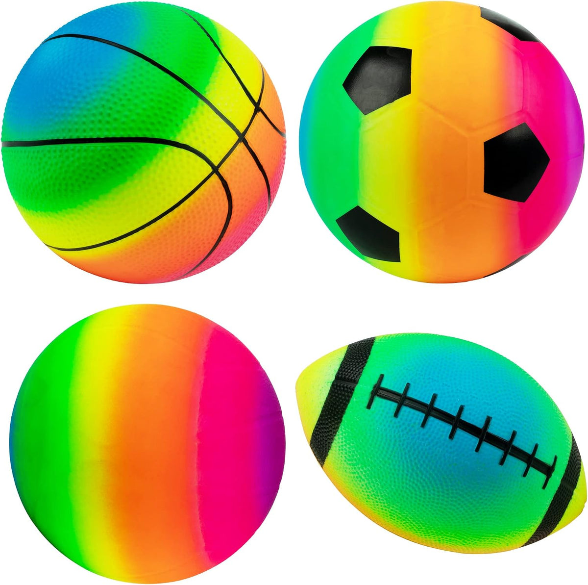 Homotte 4 Pack Rainbow Sports Balls