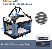 JESPET 3 Door Soft Dog Crates Kennel - 6-Lake Blue / Small(24"L x 16.5"W x 16.5"H) - image 2