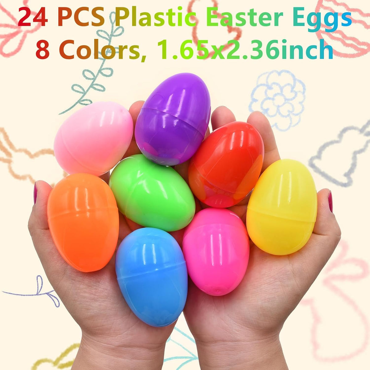 24 Pack Halloween Sticky Hands Toys - Easter Sticky Hands with Eggs 24 - image 2
