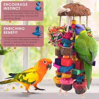KATUMO Bird Toy, Large Parrot Natural Wooden Blocks Chewing Toy Suits for African Grey Cockatoos - Shredded paper - image 4
