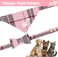 Dog Collar and Leash Set - Embroidery Floral Dog Bow Tie and Bandana Collar with Bell, Cute Flower - Pink / X-Small - image 4