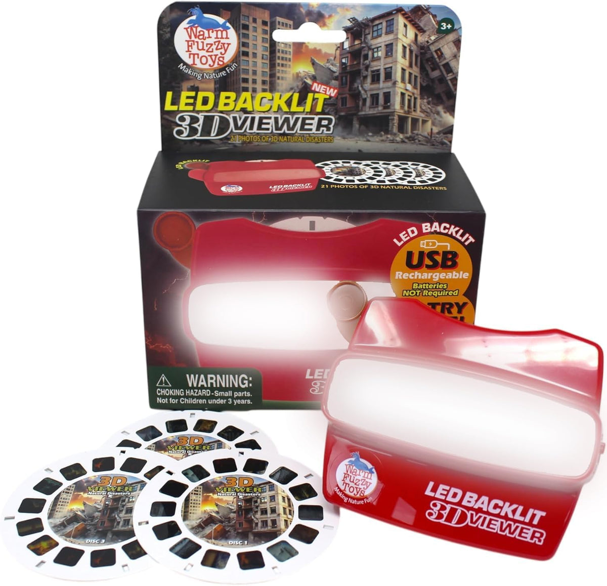 WARM FUZZY LED backlit 3D viewer with natural disasters reels - view 9
