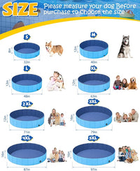 YSJILIDE Portable Dog Pool PVC Pet Swimming Pool Bathtub Collapsible Dog Pool, Hard Plastic Pool for Pets to Swim and Bath (L-64"x 12" Blue)